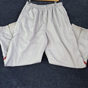 Emerge Pants Mens Large Gray Track Windbreaker Lined Zip Ankle Pockets Athletic